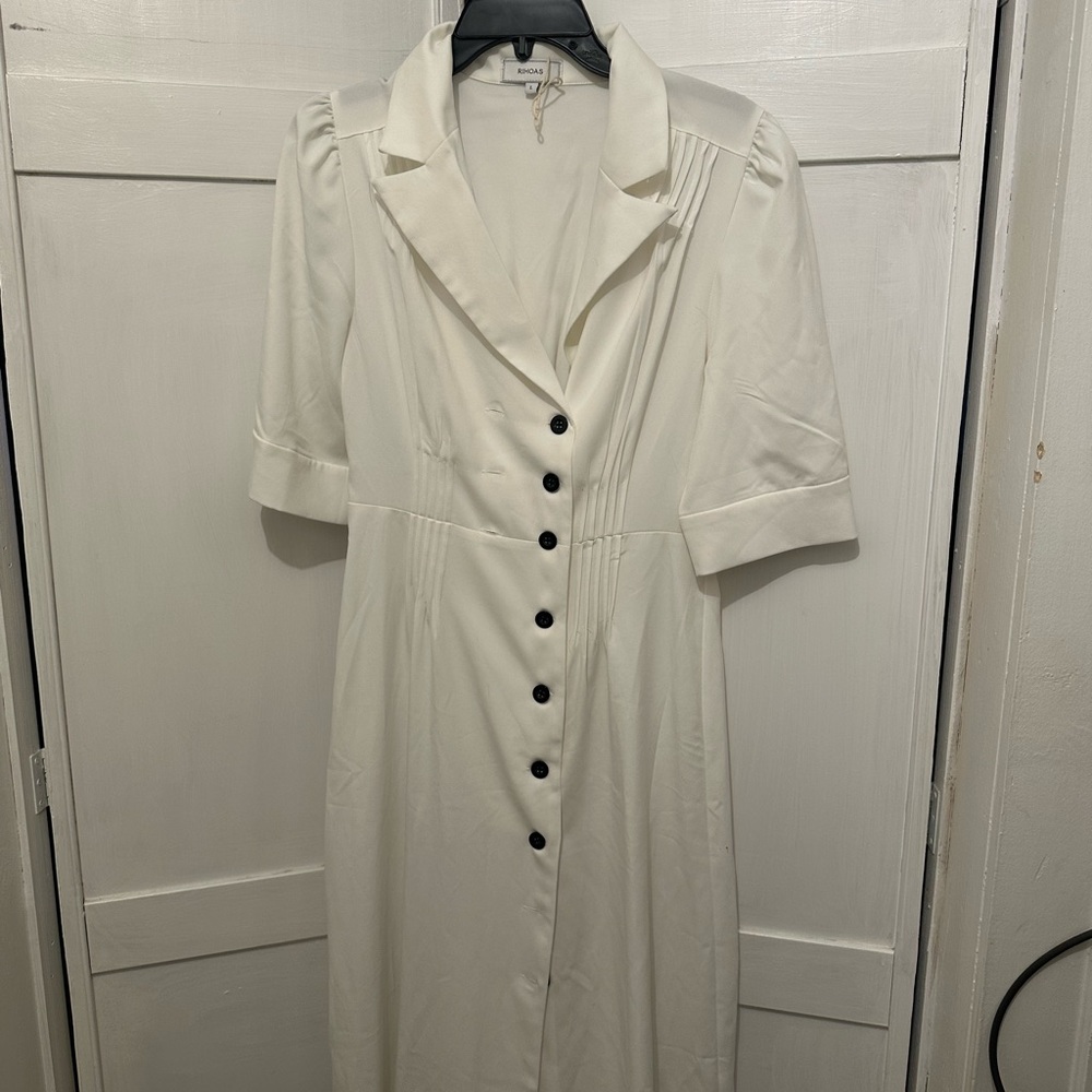 Vintage White Button-Down Dress